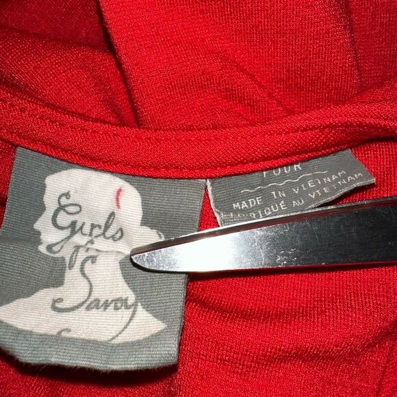 Girls from Savoy Anthropologie Taylor Swift Red Ponte Knit Skater Mini Dress 4 - Picture 7 of 8